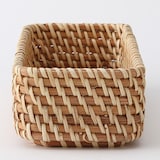 重なるラタン長方形ボックス・ハーフ・浅