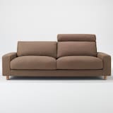 麻綿平織ソファ本体ヘッドレスト・３シーター用カバー／ブラウン