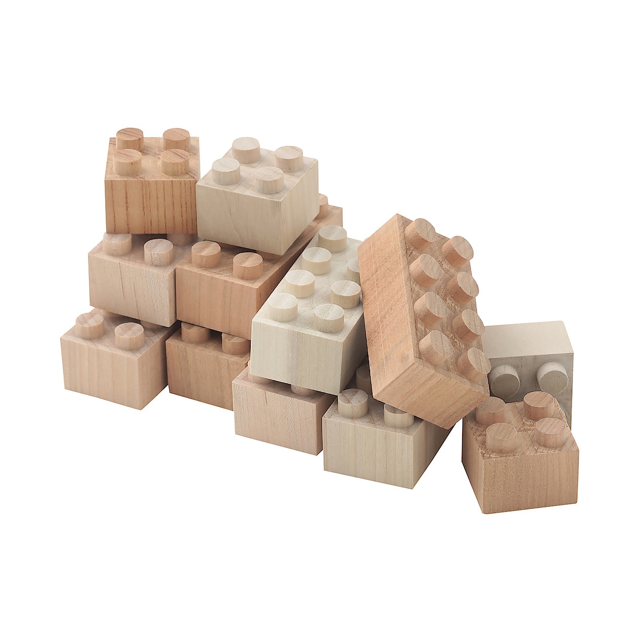 日本の木のおもちゃ 木のブロック もくロック 大 １２ピース 対象年令３歳以上 通販 無印良品