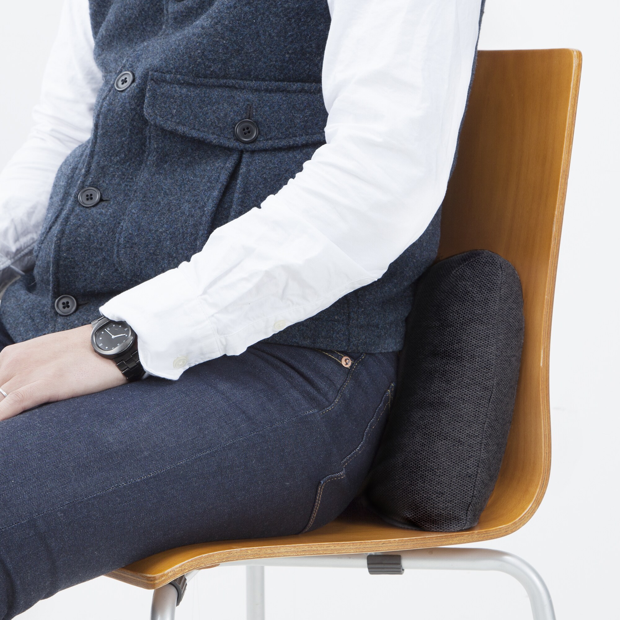 ウレタンフォーム背あてクッション／杢チャコール