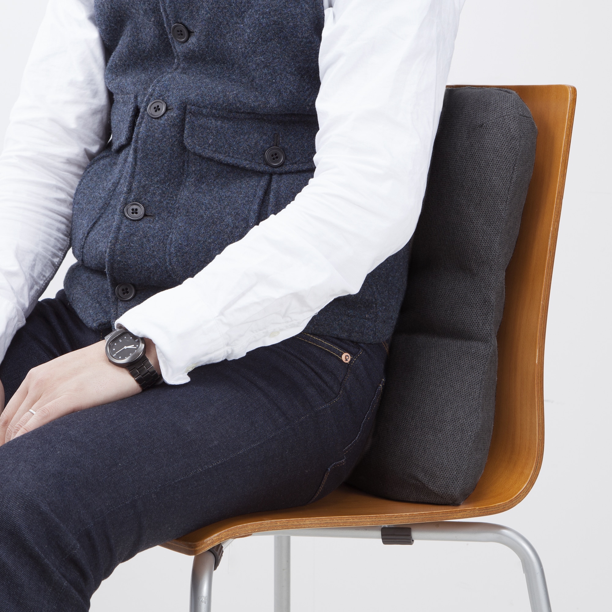 ウレタンフォーム背あてクッション／杢チャコール