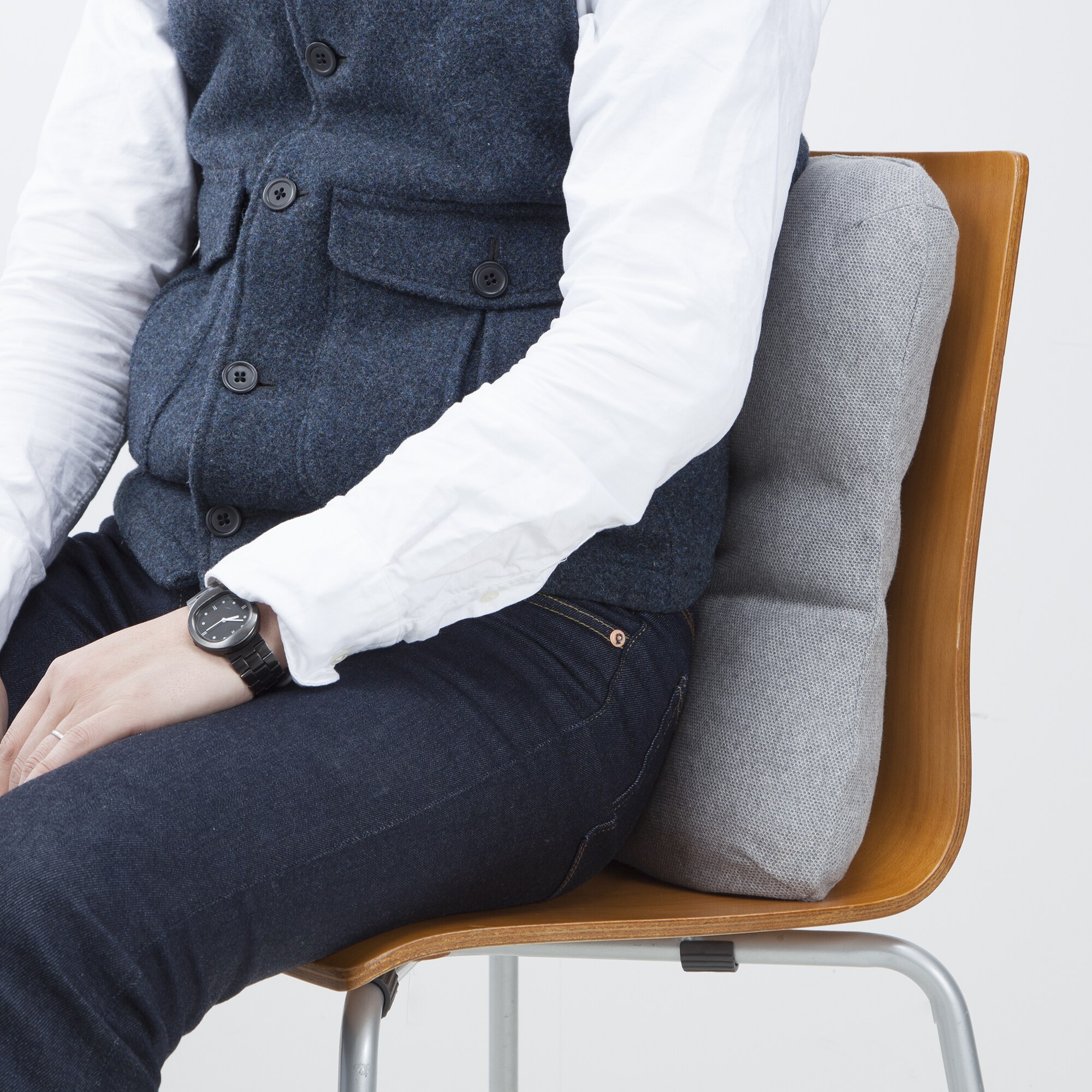 ウレタンフォーム背あてクッション／杢グレー