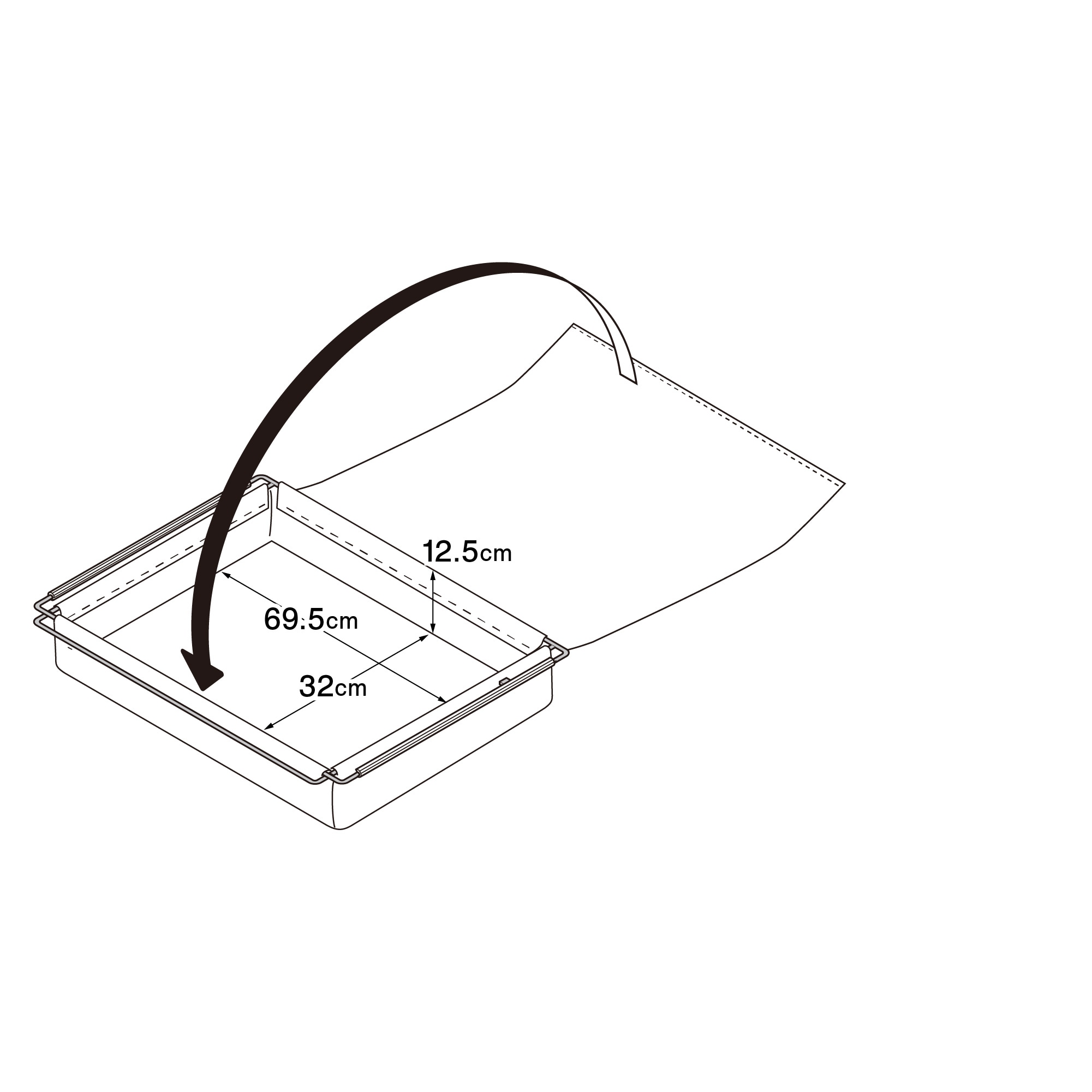 ベッドフレーム用帆布バスケット・小