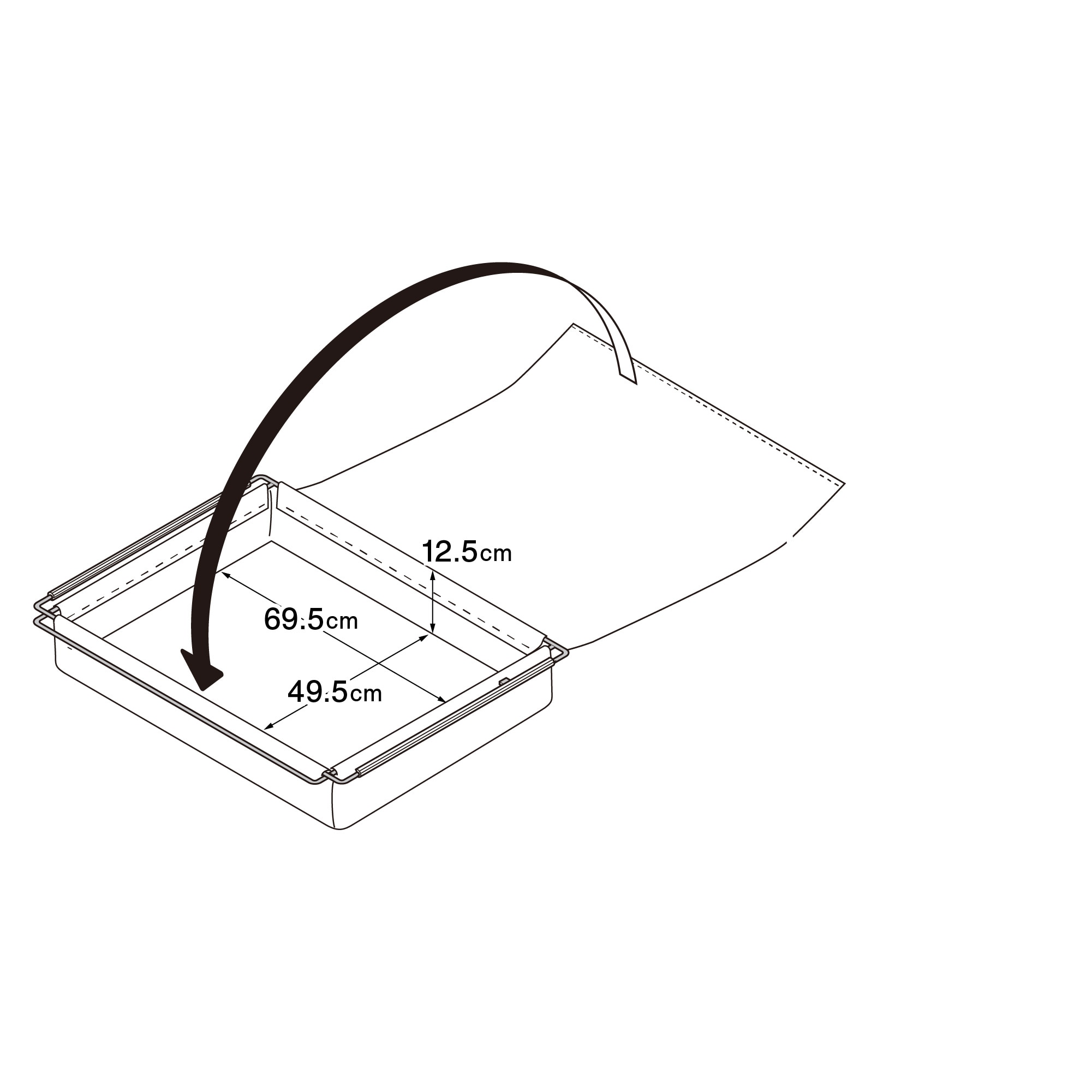 ベッドフレーム用帆布バスケット・大