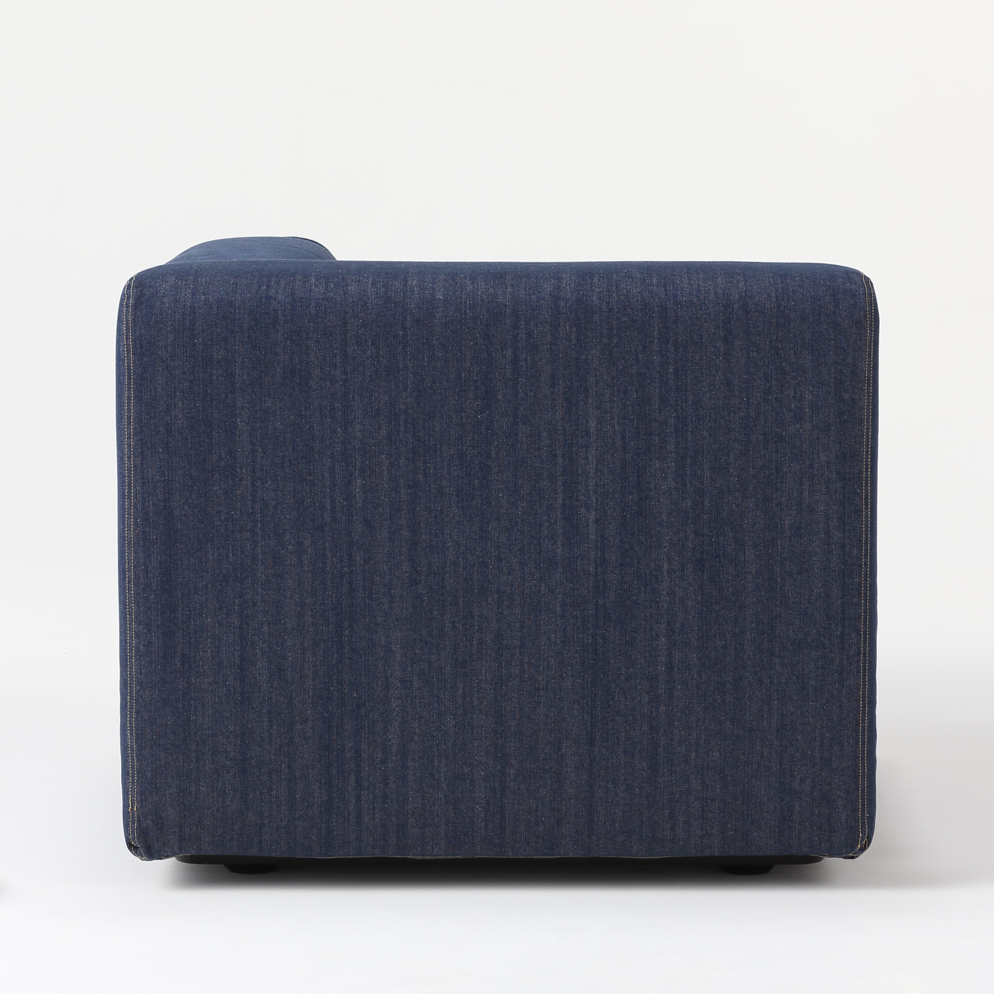 綿デニムユニットソファアーム付小用カバー／ブルー