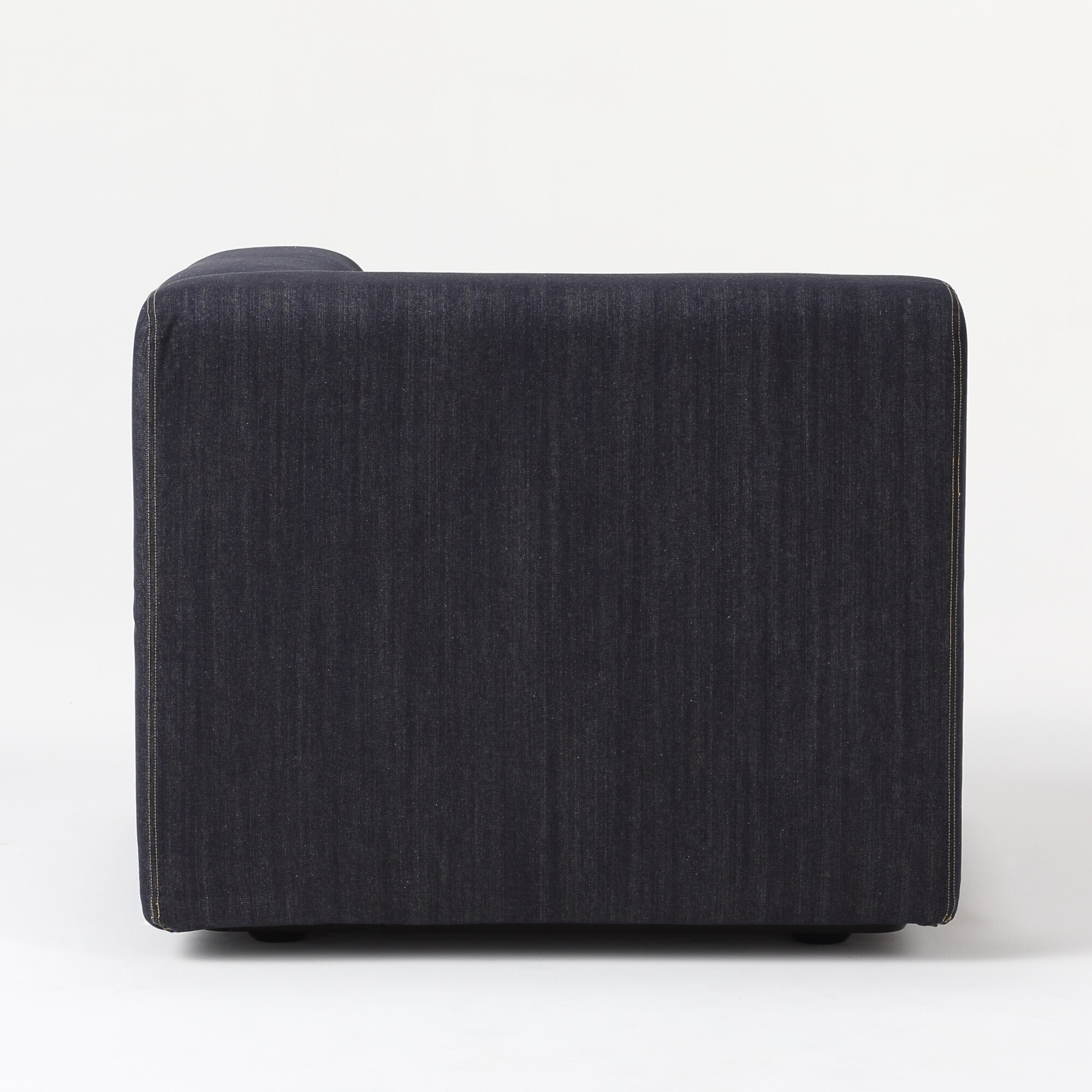 綿デニムユニットソファアーム付小用カバー／ネイビー