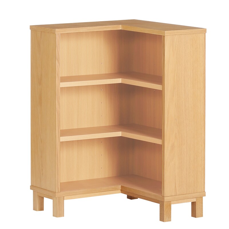 オーク材薄型ラック・コーナー用・小・奥行22cm | 無印良品 