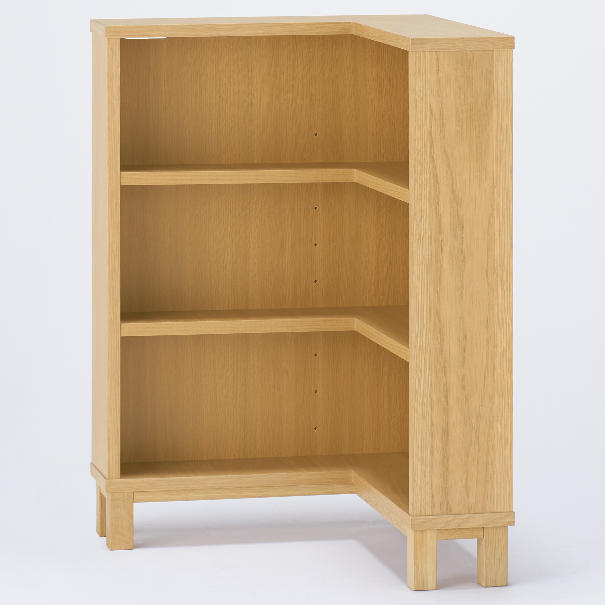 オーク材薄型ラック・コーナー用・小・奥行１６ｃｍ