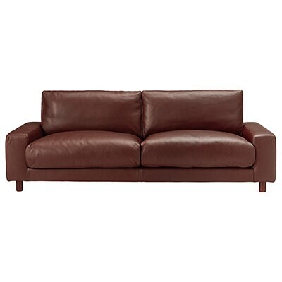 ソファ本体・革張りワイドアーム・３Ｓ・ダウンフェザー・ポケットコイル／黒