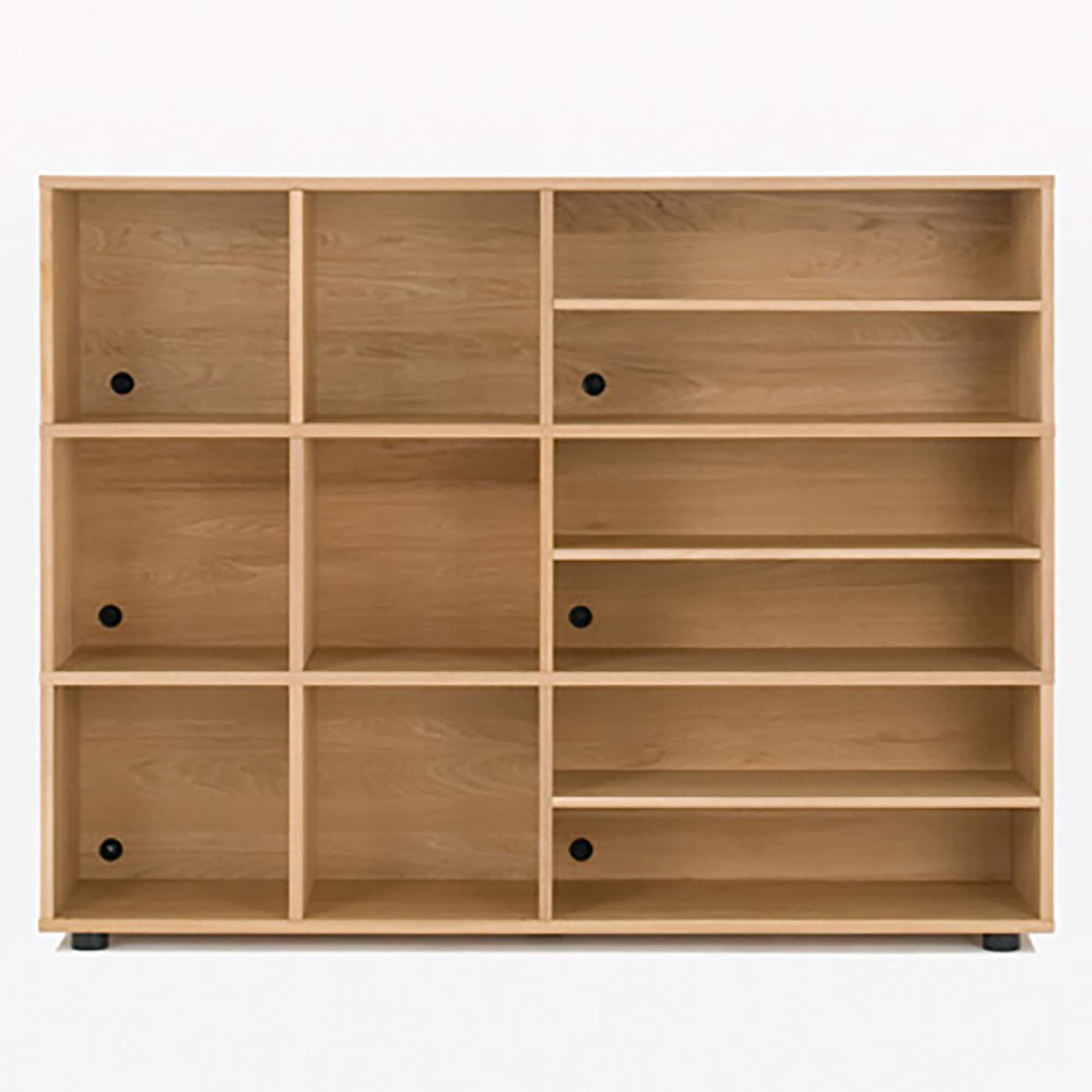 スタッキングキャビネット・幅１６２．５ｃｍ・追加セット・オーク材