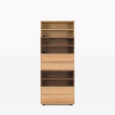 スタッキングキャビネット・幅８２．５ｃｍ・追加セット・オーク材