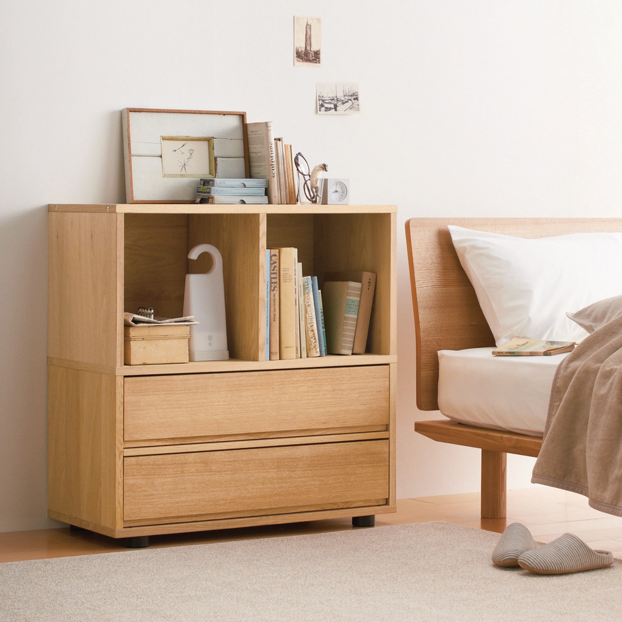 スタッキングキャビネット・幅８２．５ｃｍ・追加セット・オーク材