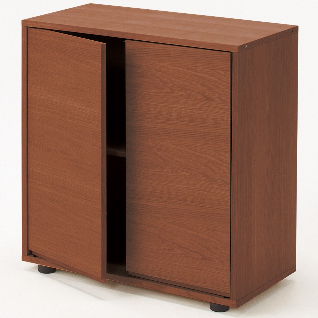 スタッキングキャビネット・木製扉ハイタイプ（左右セット）・ウォールナット材