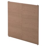 スタッキングキャビネット・木製扉ハイタイプ（左右セット）・ウォールナット材