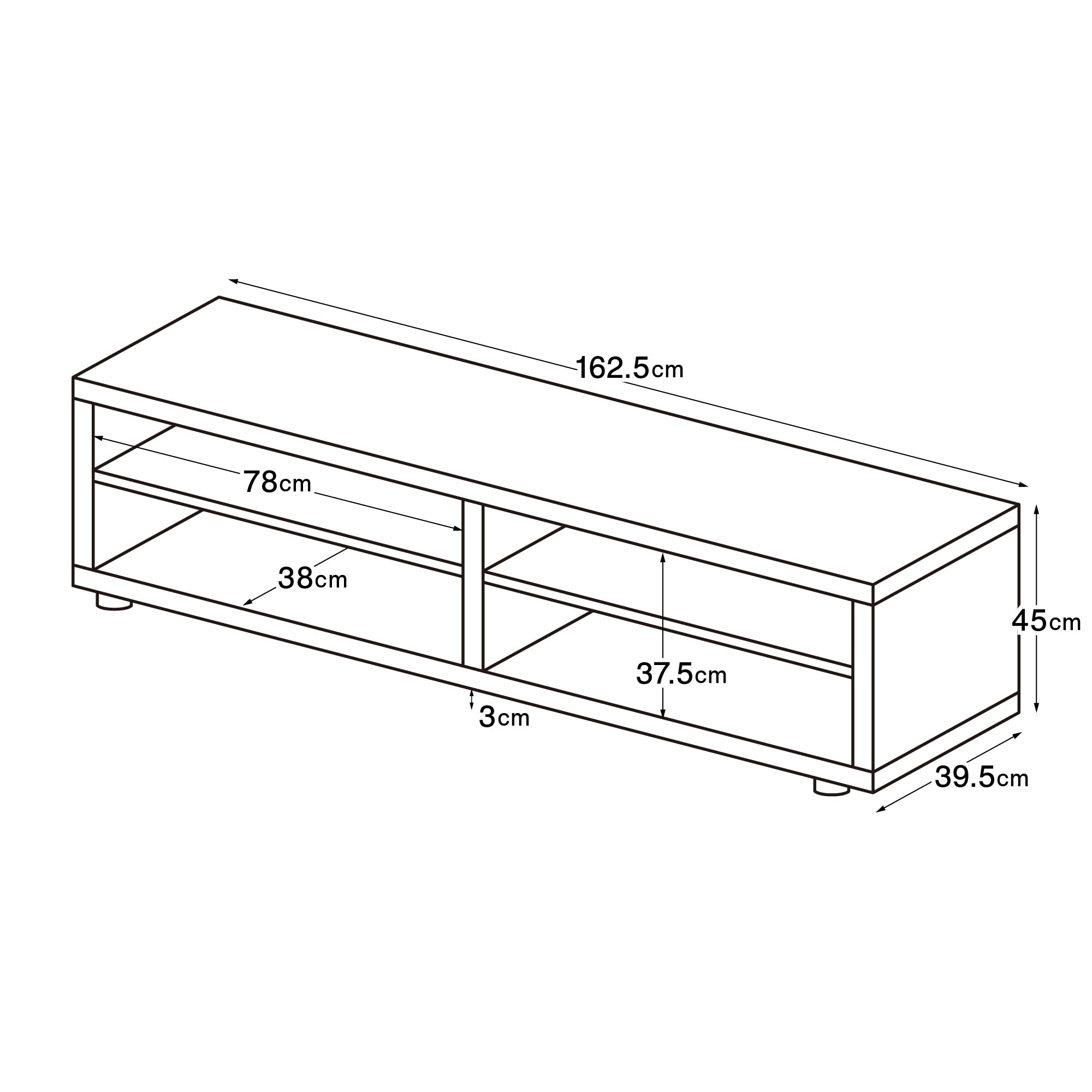 スタッキングキャビネット・幅１６２．５ｃｍ・基本セット・オーク材
