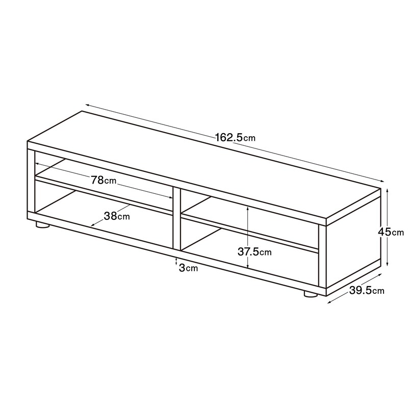 スタッキングキャビネット・幅162．5cm・基本セット・オーク材  