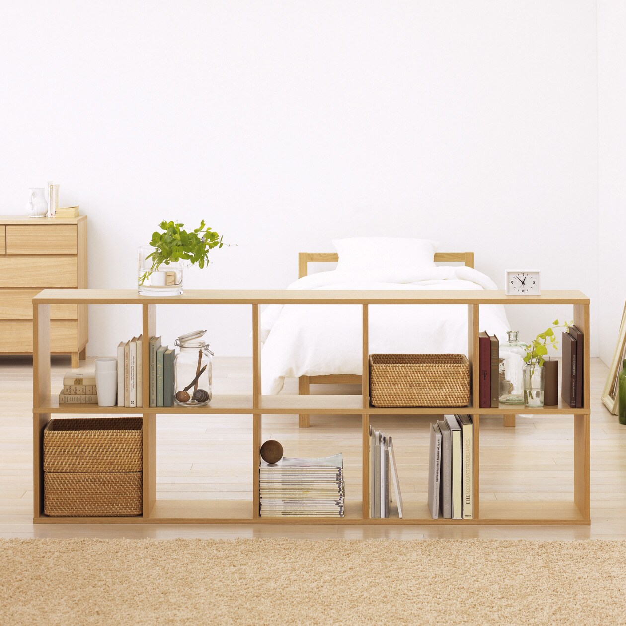 スタッキングシェルフセット・５段×２列・オーク材