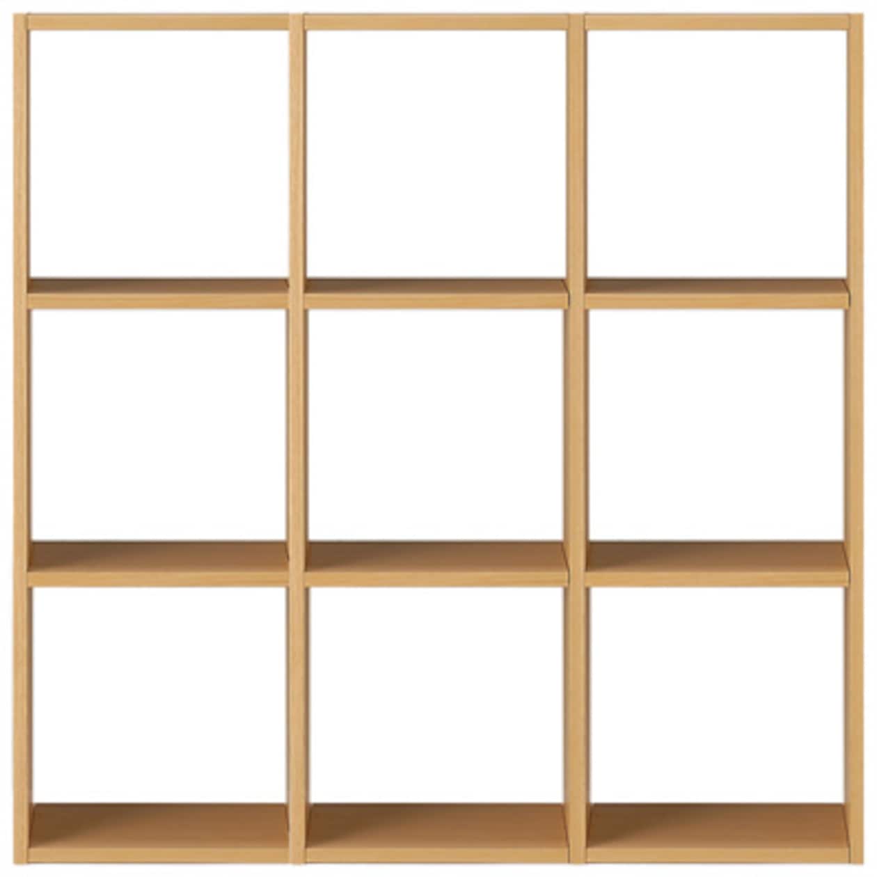 スタッキングシェルフセット・３段×３列・オーク材