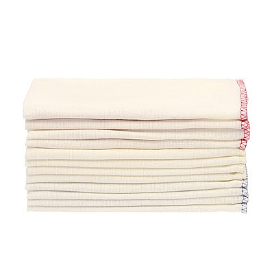 落ちワタ混ふきん１２枚組　縁カラー付