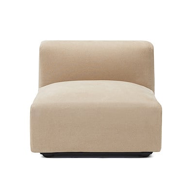 【カバー】綿シェニールユニットソファアームレス・大・幅７７ｃｍ用カバー／ライトグレー