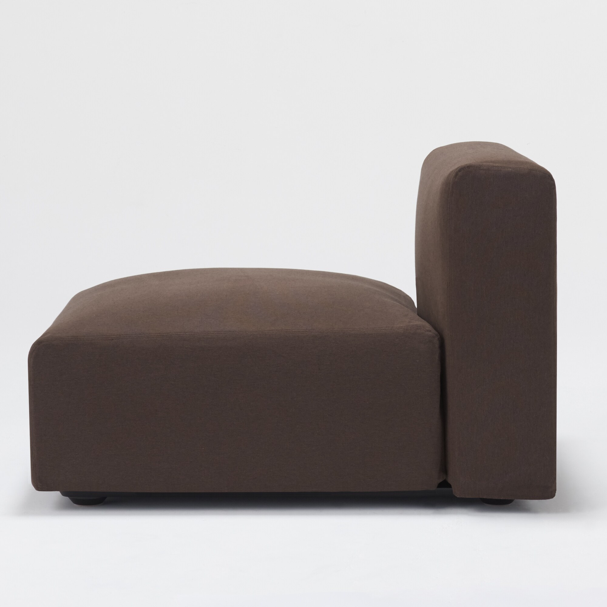 綿平織ユニットソファアームレス・大・幅７７ｃｍ用カバー／ダークブラウン