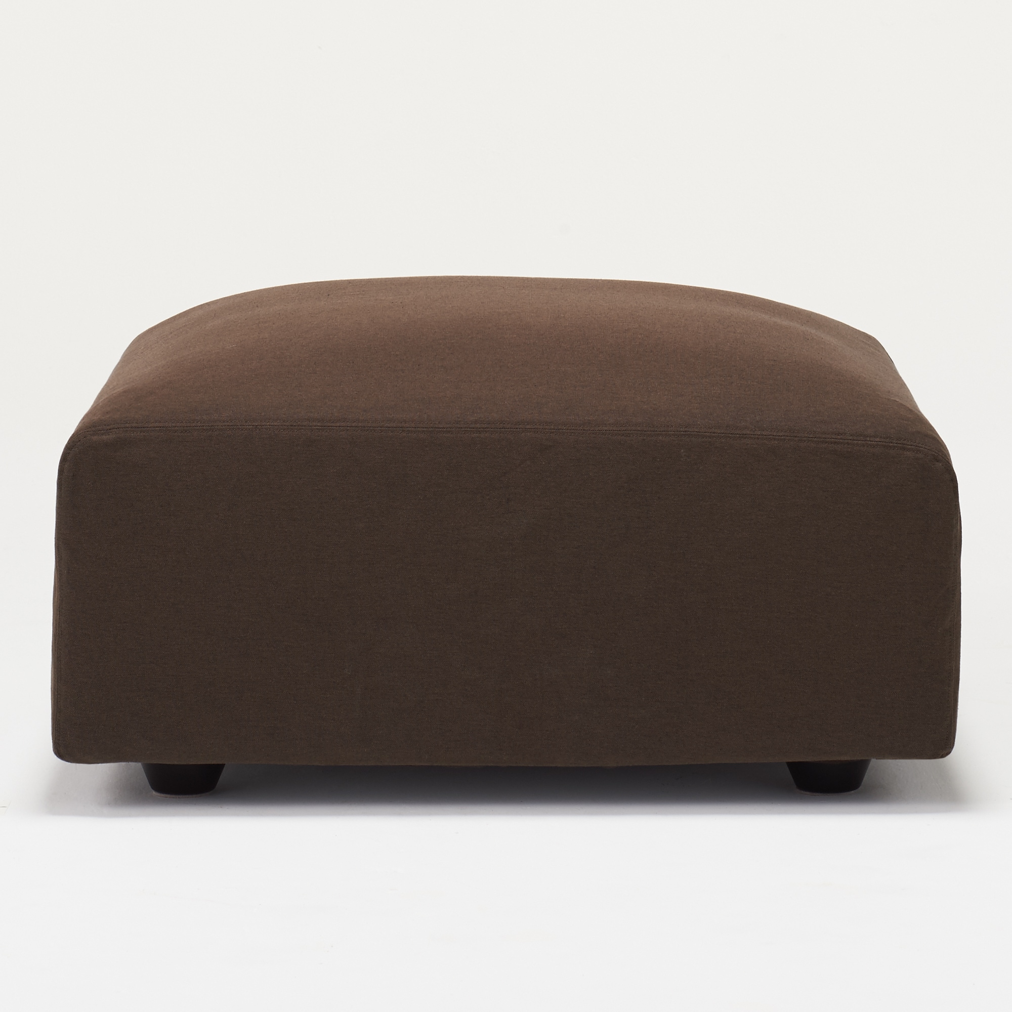 綿平織ユニットソファオットマン・大・幅７７ｃｍ用カバー／ダークブラウン