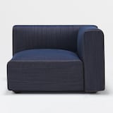 綿デニムユニットソファアーム付・大・幅９８ｃｍ用カバー／ブルー