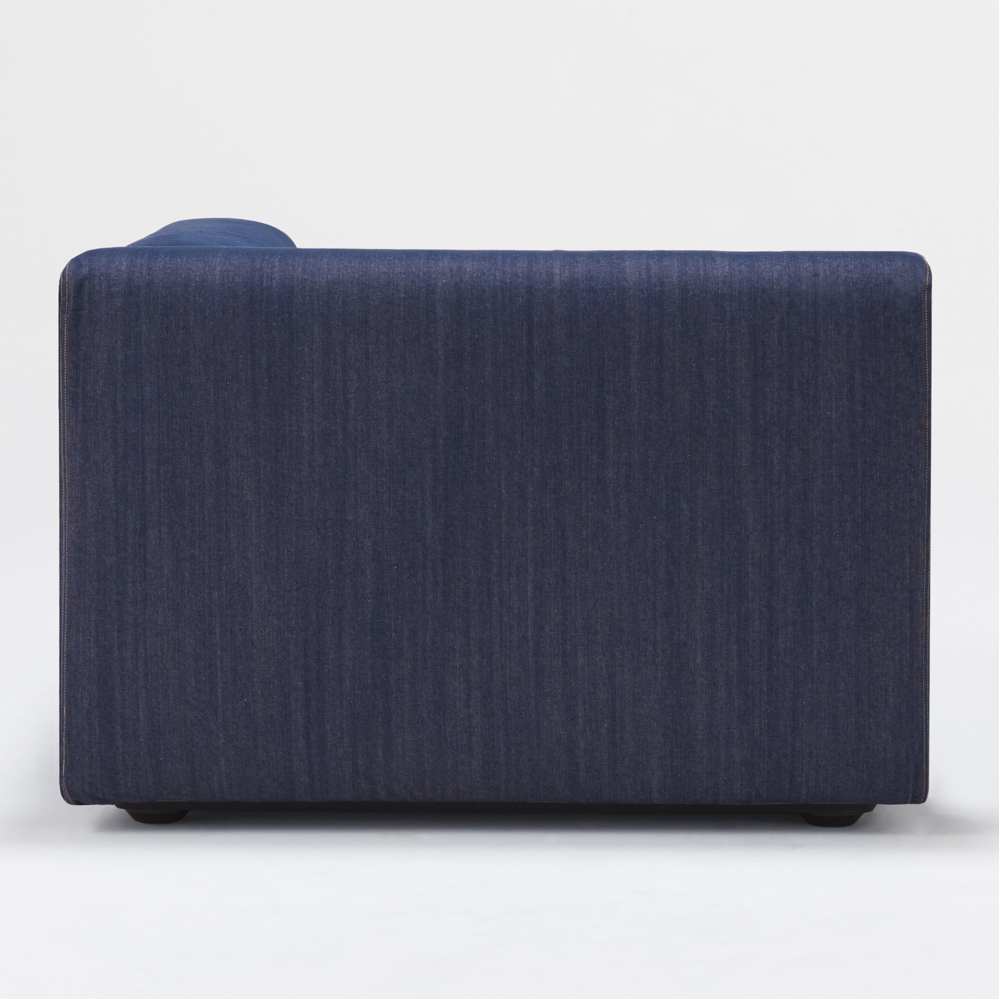 綿デニムユニットソファアーム付・大・幅９８ｃｍ用カバー／ブルー