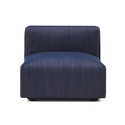 【カバー】綿デニムユニットソファアームレス・大・幅７７ｃｍ用カバー／ブルー