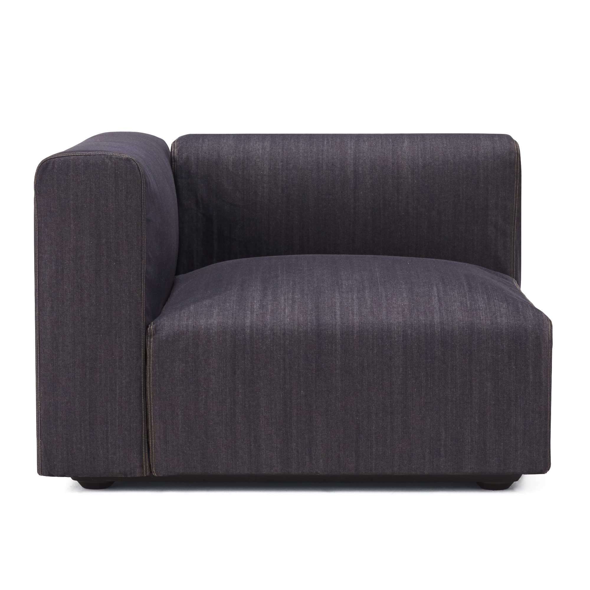 綿デニムユニットソファアーム付・大・幅９８ｃｍ用カバー／ネイビー