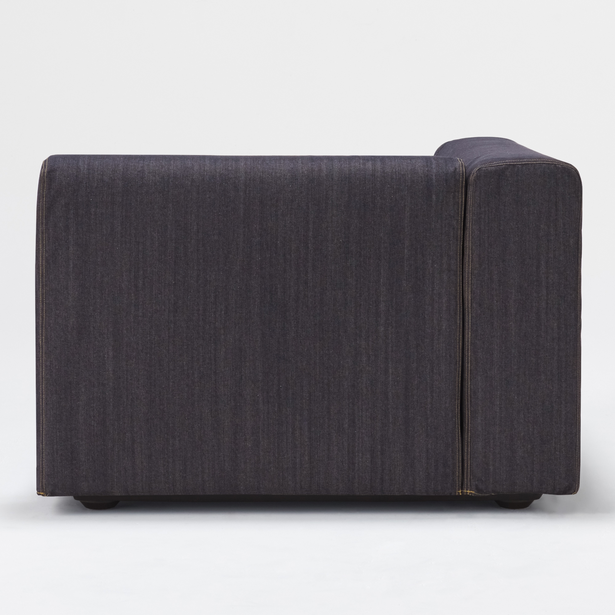 綿デニムユニットソファアーム付・大・幅９８ｃｍ用カバー／ネイビー