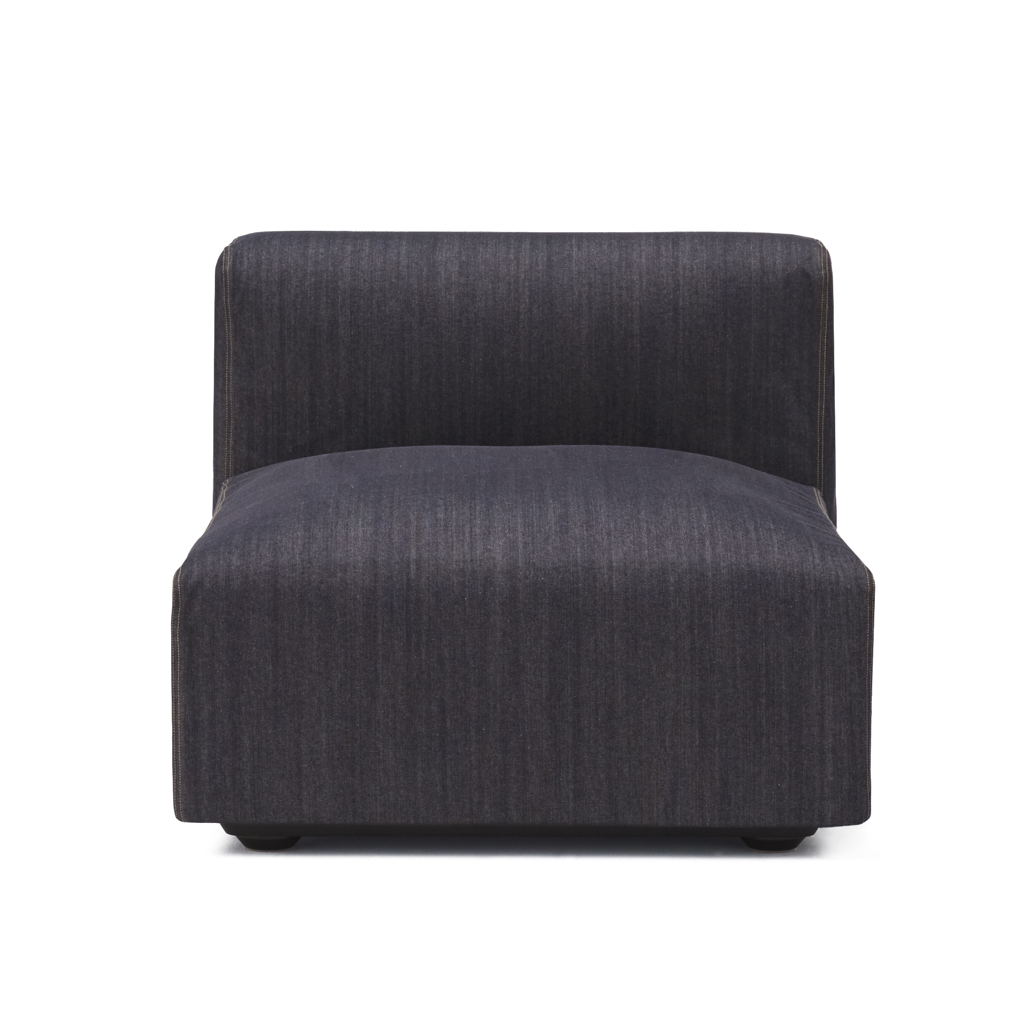 綿デニムユニットソファアームレス・大・幅７７ｃｍ用カバー／ネイビー