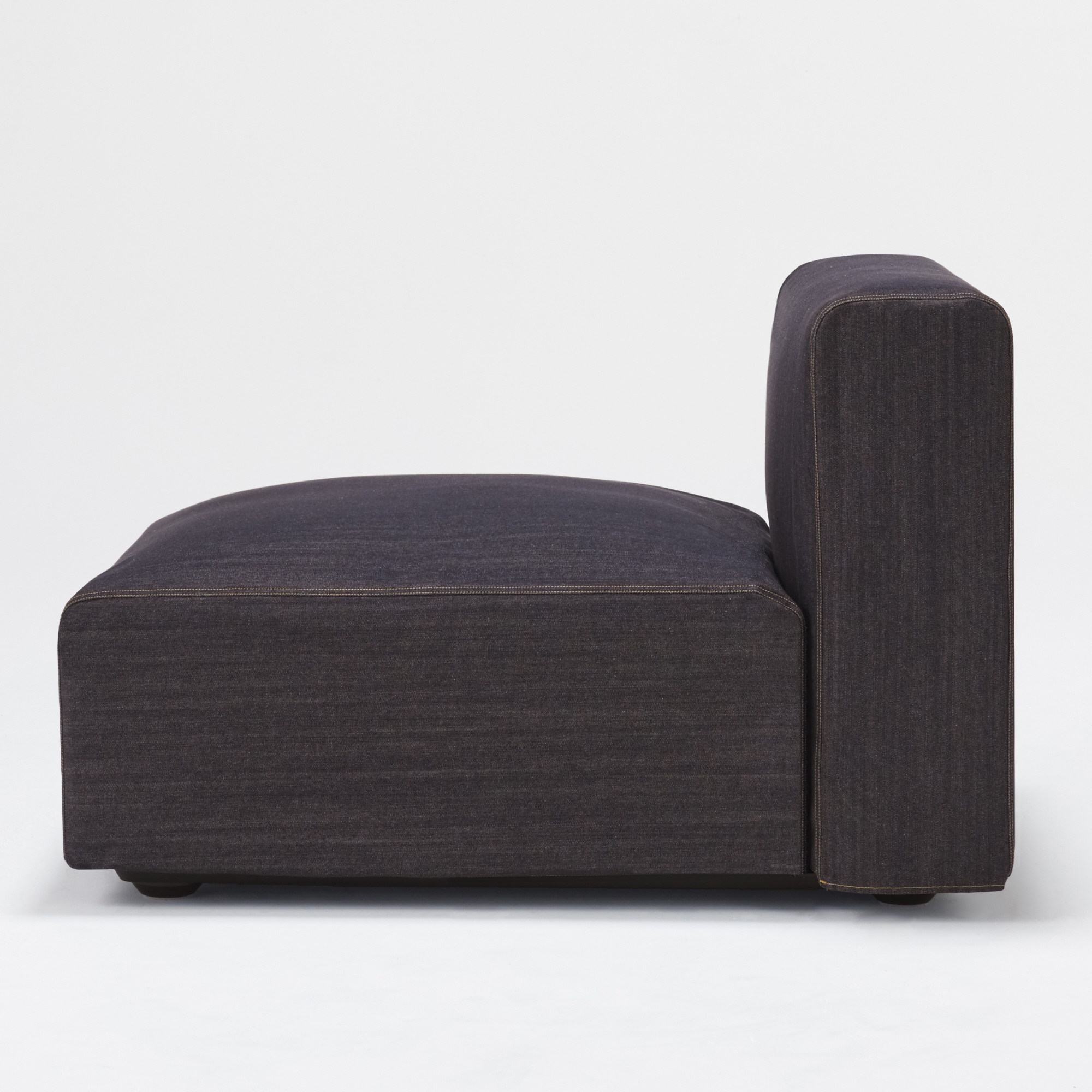 綿デニムユニットソファアームレス・大・幅７７ｃｍ用カバー／ネイビー