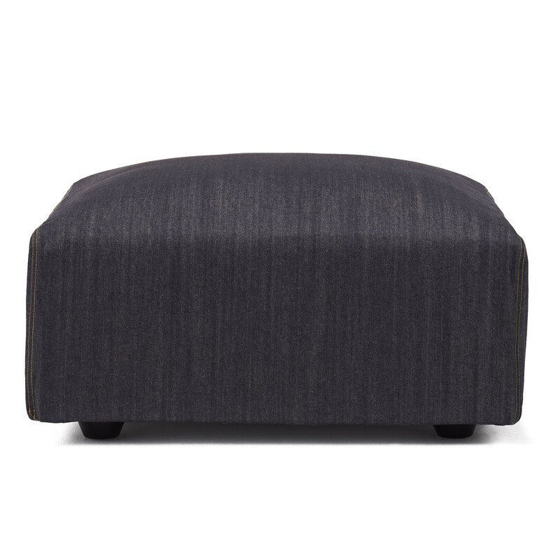 綿デニムユニットソファオットマン・大・幅77cm用カバー／ネイビー  