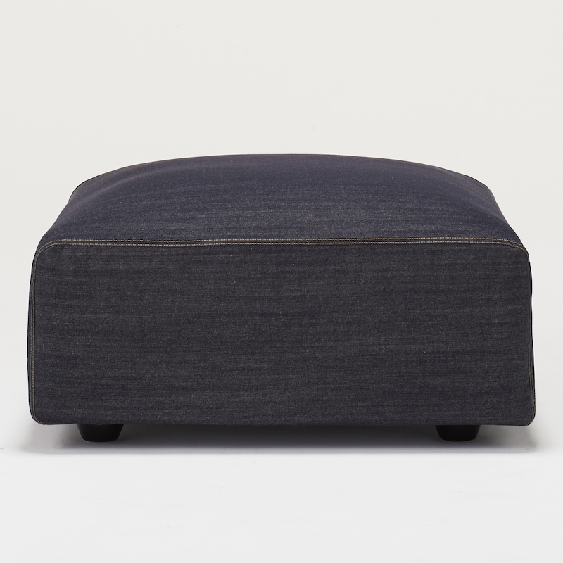 綿デニムユニットソファオットマン・大・幅77cm用カバー／ネイビー  