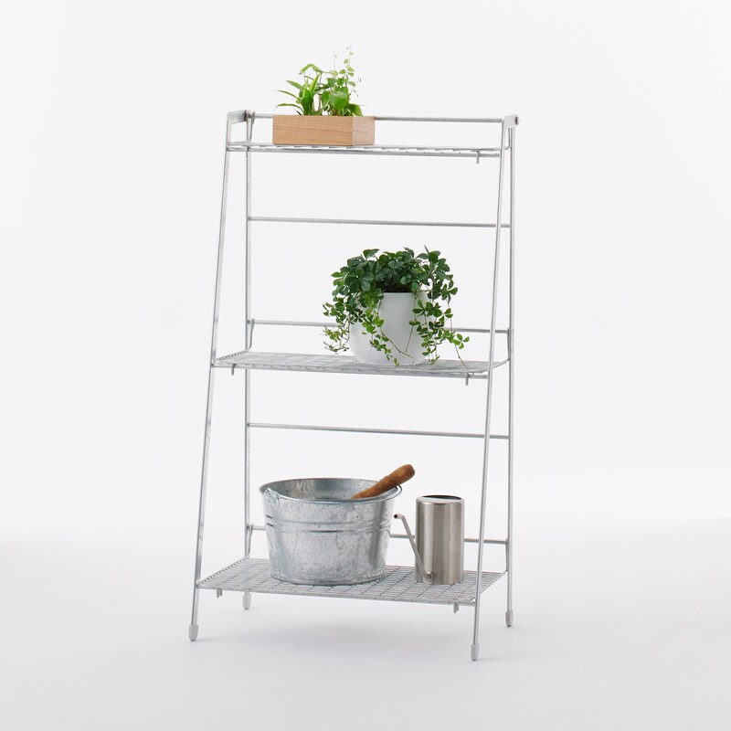 溶融亜鉛ガーデンシェルフ・3段折りたたみ式 | 無印良品 