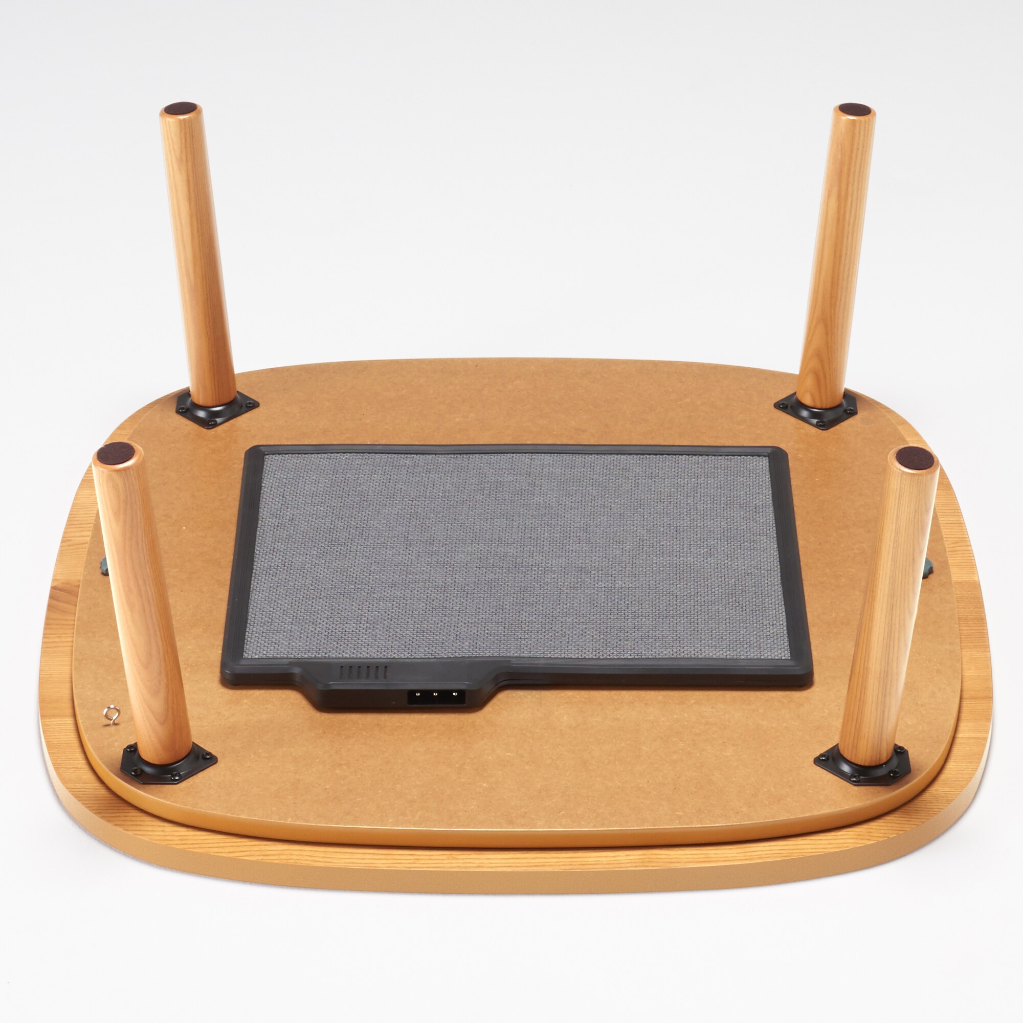 正方形こたつ・本体・タモ材丸脚・フラットヒーター／ナチュラル