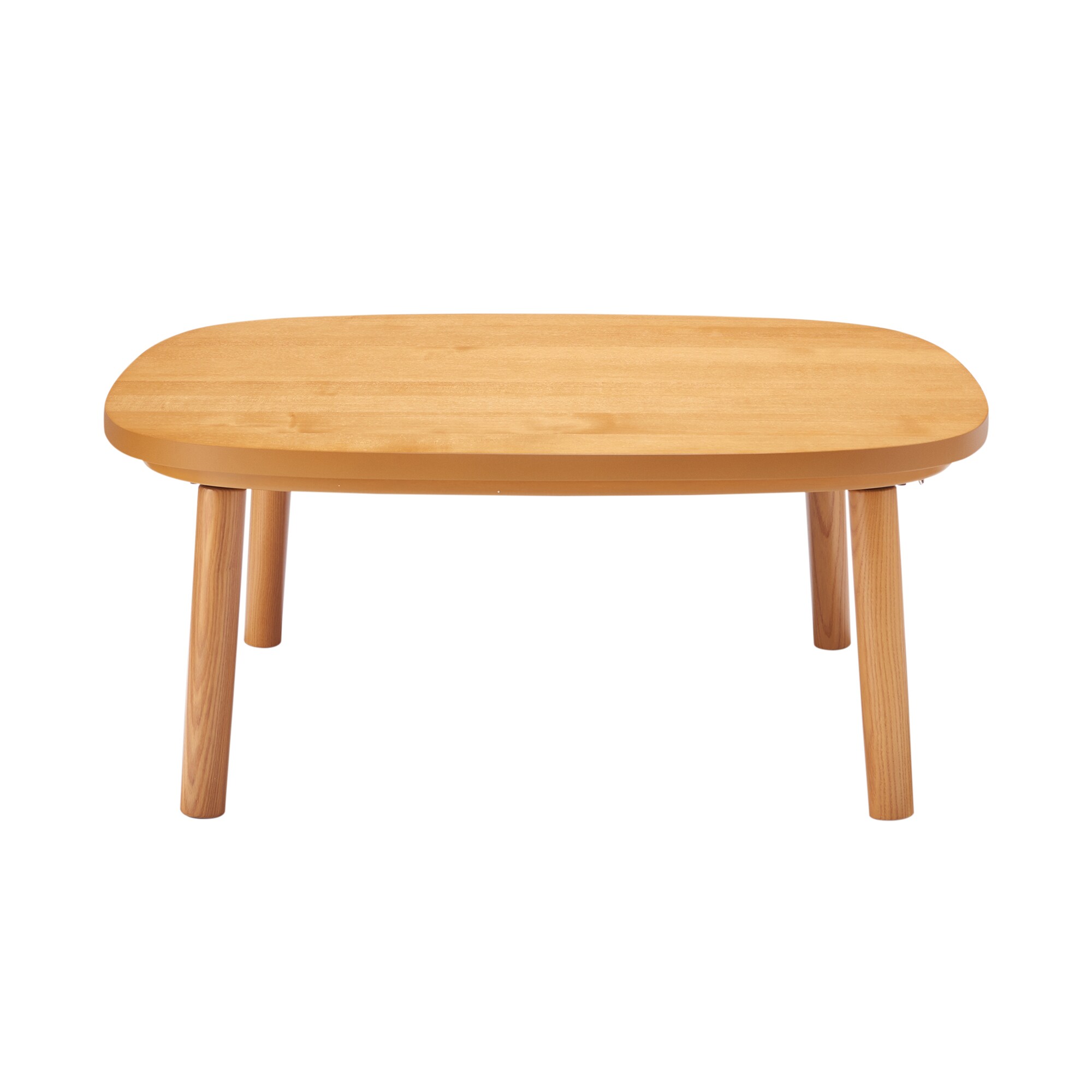 正方形こたつ・本体・タモ材丸脚・フラットヒーター／ナチュラル