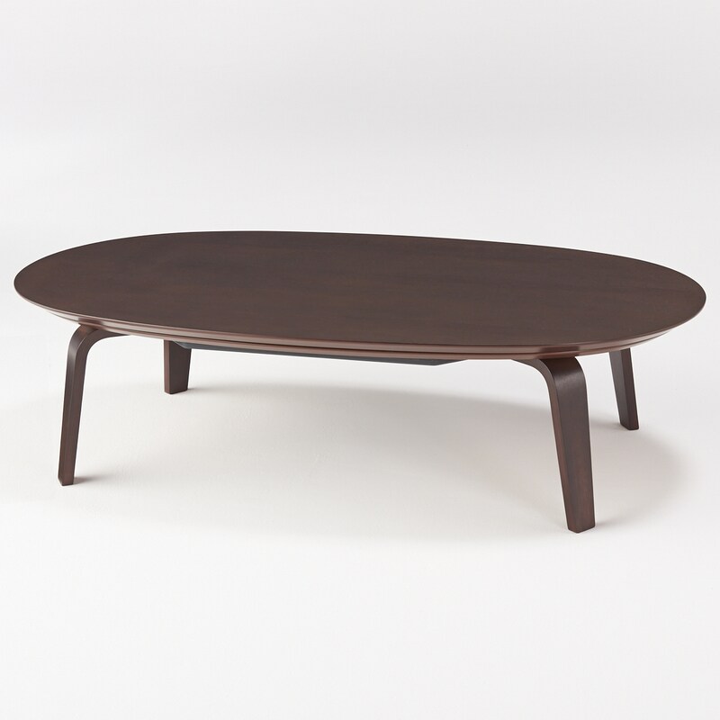 楕円こたつ・本体・タモ材曲木脚・フラットヒーター／ダークブラウン  