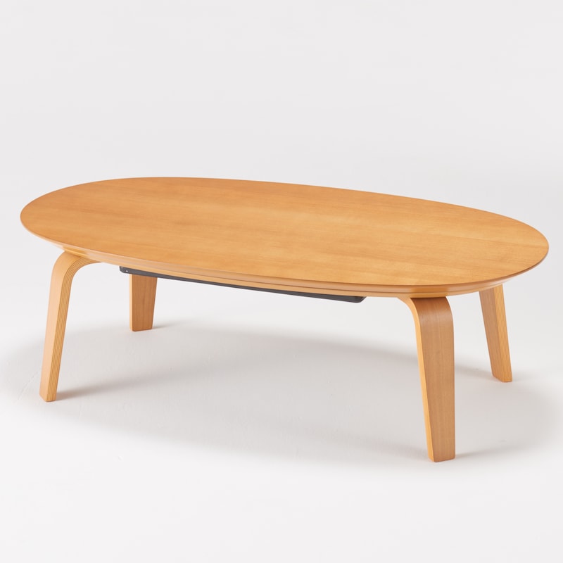 楕円こたつ・小・本体・タモ材曲木脚・フラットヒーター／ナチュラル  