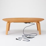 楕円こたつ・小・本体・タモ材曲木脚・フラットヒーター／ナチュラル