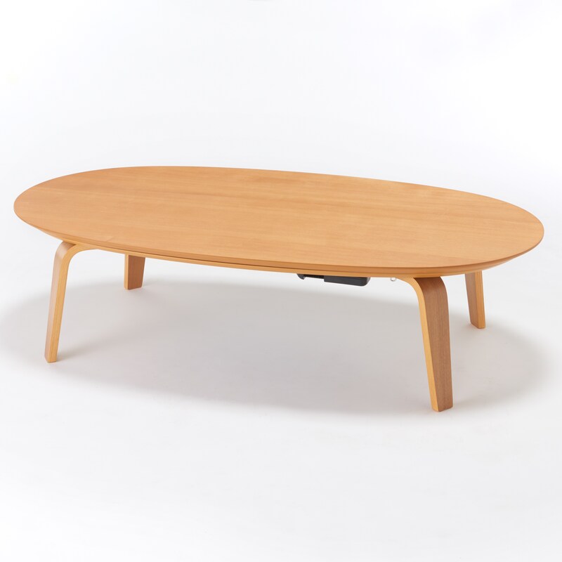 楕円こたつ・本体・タモ材曲木脚・フラットヒーター／ナチュラル  