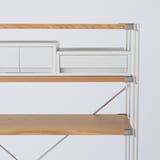 ポリプロピレンケース・引出式・薄型・縦・ホワイトグレー