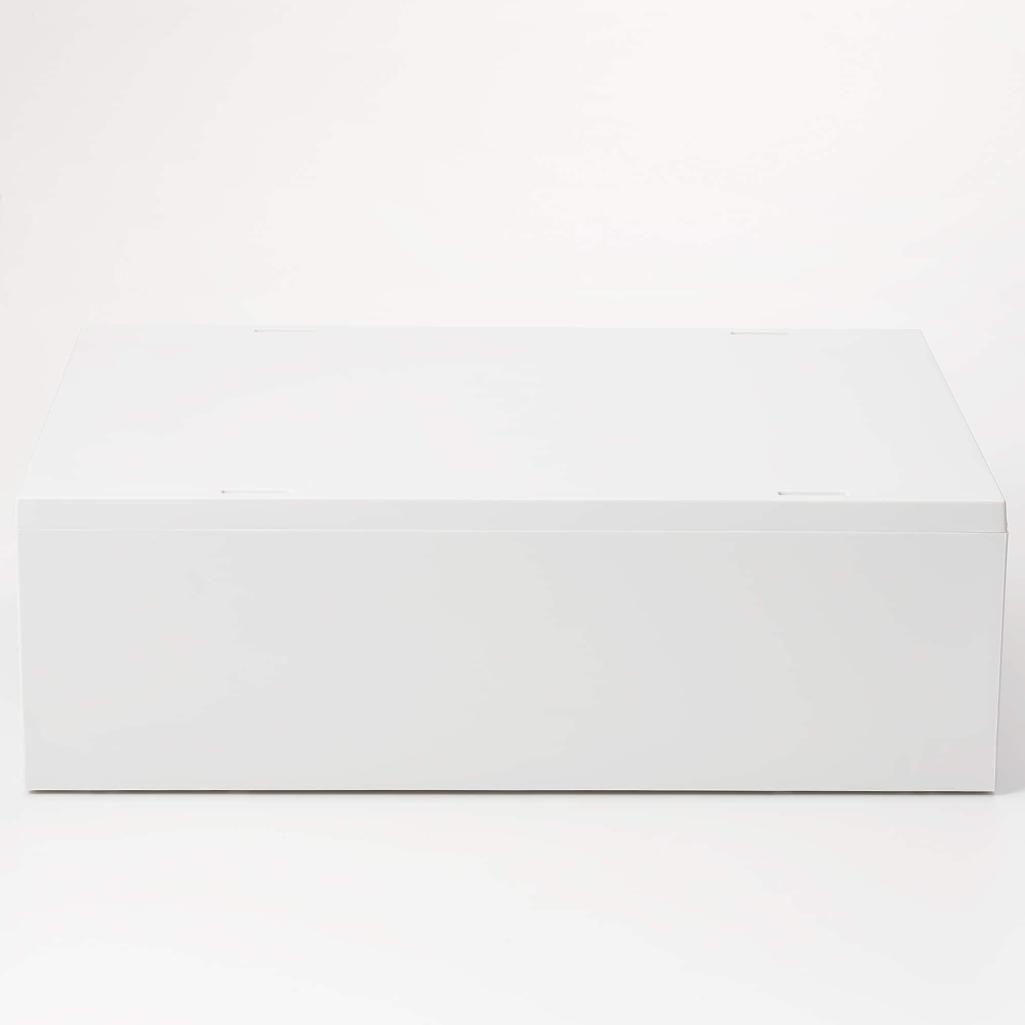 ポリプロピレンケース・引出式・浅型・２個（仕切付）・ホワイトグレー