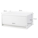 ポリプロピレンケース・引出式・横ワイド・深型・ホワイトグレー