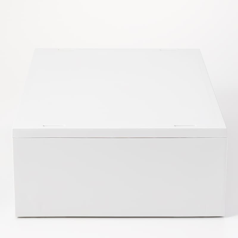 ポリプロピレンケース・引出式・横ワイド・浅型・ホワイトグレー