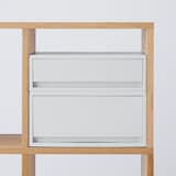 ポリプロピレンケース・引出式・横ワイド・浅型・ホワイトグレー