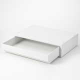 ポリプロピレンケース・引出式・横ワイド・薄型・ホワイトグレー