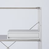 ポリプロピレンケース・引出式・横ワイド・薄型・ホワイトグレー