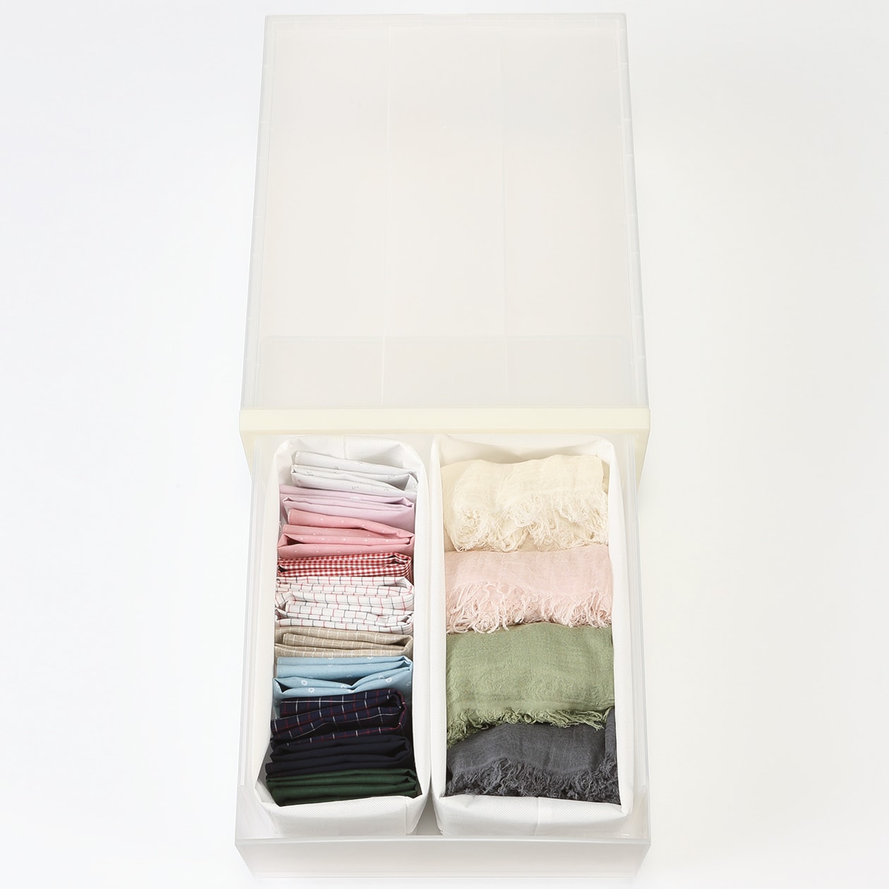 高さが変えられる不織布仕切ケース・中・２枚入り